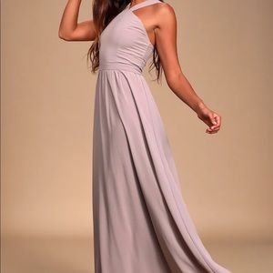 Lulus Air of Romance Taupe Maxi Dress size M